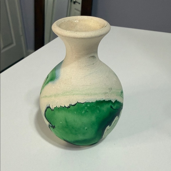 Other - Vintage Nemadji Pottery Indian River Clay with Green Swirl Made in USA